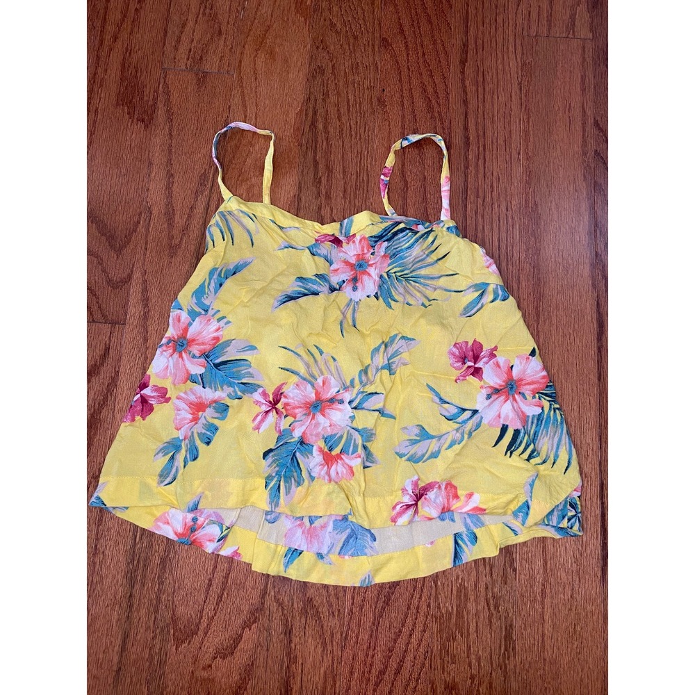 Hollister Yellow Floral Summer Flair‎ Crop Top Size Medium
